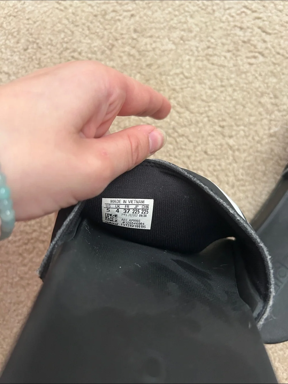 adidas Black Slide Sandals with White Stripes